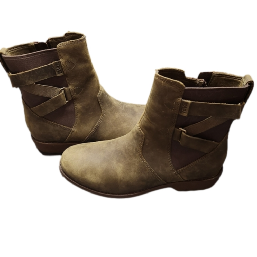 Teva Olive Brown Ankle Boots